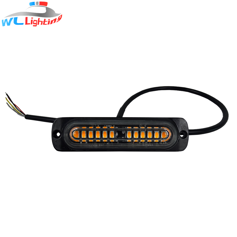 SMD 12V 24V 6W 표면 탑재 12 LED 미니 스트로브 경고 그릴 번쩍이는 빛